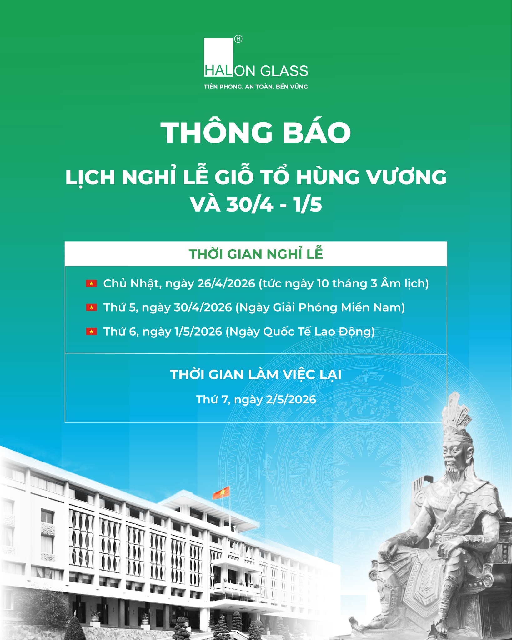 nghỉ giỗ tổ 30 4